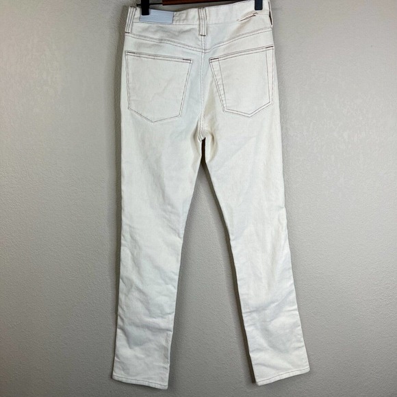 Re/Done Originals Womens Skinny Jeans 26 High-Rise Off White Corduroy Button Fly - Picture 2 of 14